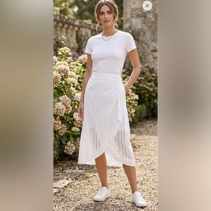 Alia White Eyelet Wrap Maxi Skirt